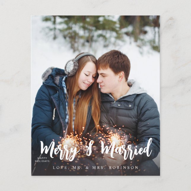 Budget Merry & Married Minimalist V Photo Flyer (Front)