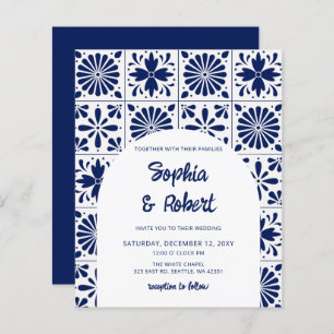 Budget Mexican Blue Talavera Tiles Wedding