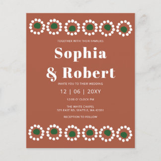 Budget Mexican Fiesta Boho Barro Wedding Invite