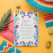 Budget Mexican Floral Fiesta Wedding Invitation