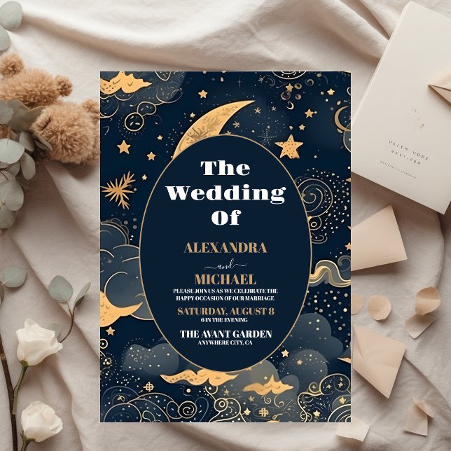 Budget Midnight Blue Gold Celestial Wedding (Creator Uploaded)