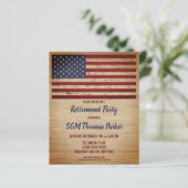 Budget Military Retirement American Flag Invite (Standing Front)