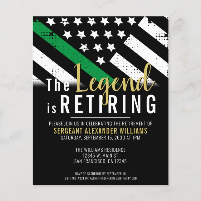 Budget Military Retirement Army Party Invitation (Front)