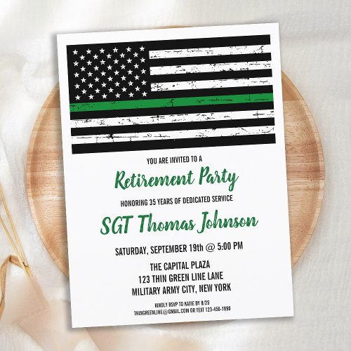 Budget Military Retirement Thin Green Line Invite