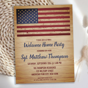 Budget Military Welcome Home Party Invite Postcard