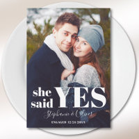 Budget Mini She Said Yes Photo Engagement Card