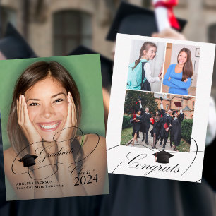 Budget MINI SIZE 4 photo graduation announcement