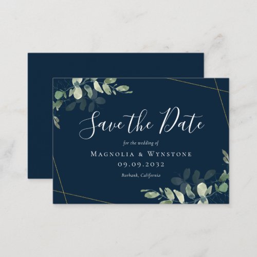 BUDGET MINI SIZE Eucalyptus Wedding Save The Date  Note Card