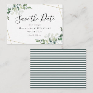 BUDGET MINI SIZE Eucalyptus Wedding Save The Date  Note Card