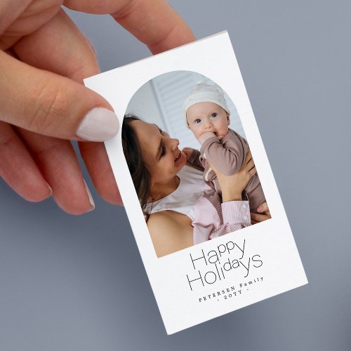 Budget MINI SIZE family photo winter holidays Note Card
