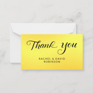 Budget Minimal Black and Gold Thank You Note Card