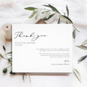 Budget Minimal Black and White Wedding Thank you Flyer