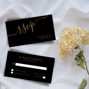 BUDGET Minimal Elegant Typography Wedding RSVP Enclosure Card