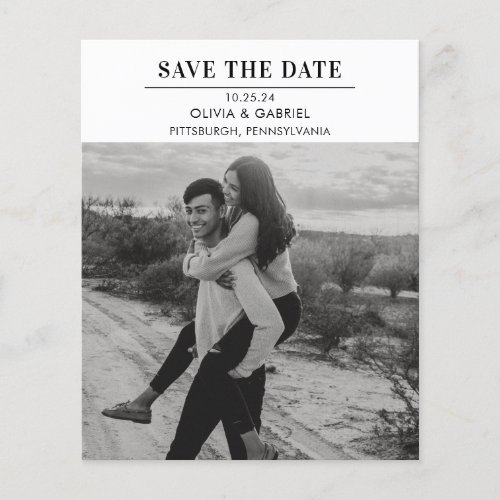 Budget Minimal Modern Photo Save the Date  Flyer