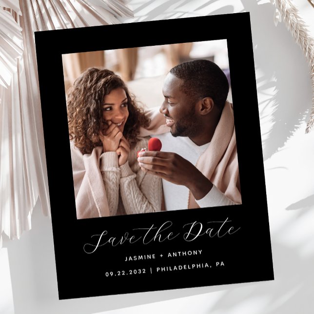 Budget Minimal Photo Script Black Save the Date (Creator Uploaded)