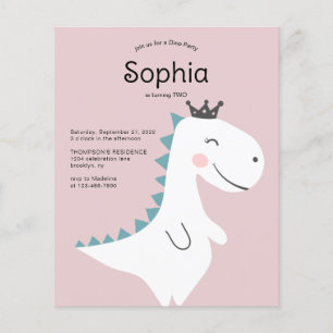 BUDGET Minimal Pink Girl Dinosaur Birthday Party
