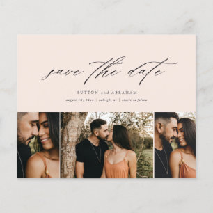 Budget Minimal Script 3 Photo Save The Date