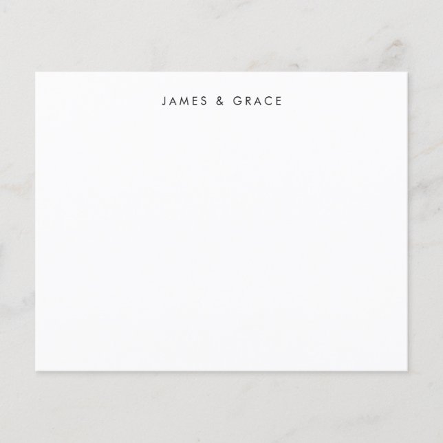Budget Minimal Simple Clean Couple Names Note Card (Front)