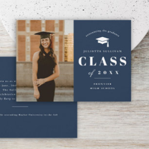 Budget Minimal Type Photo Graduation Announcement