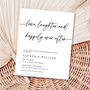 Budget Minimal Wedding After Party Invitation Flyer