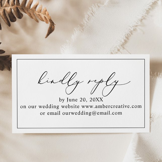 Budget Minimal Wedding Website RSVP Enclosure Card (Creator Uploaded)