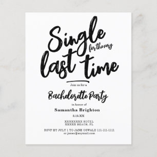Budget Minimalist Bachelorette Party Invitation