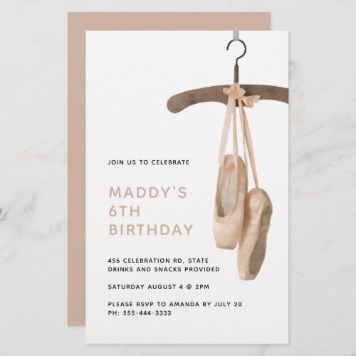 Budget Minimalist Ballet Ballerina 6th Birthday