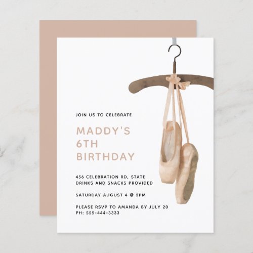 Budget Minimalist Ballet Ballerina 6th Birthday