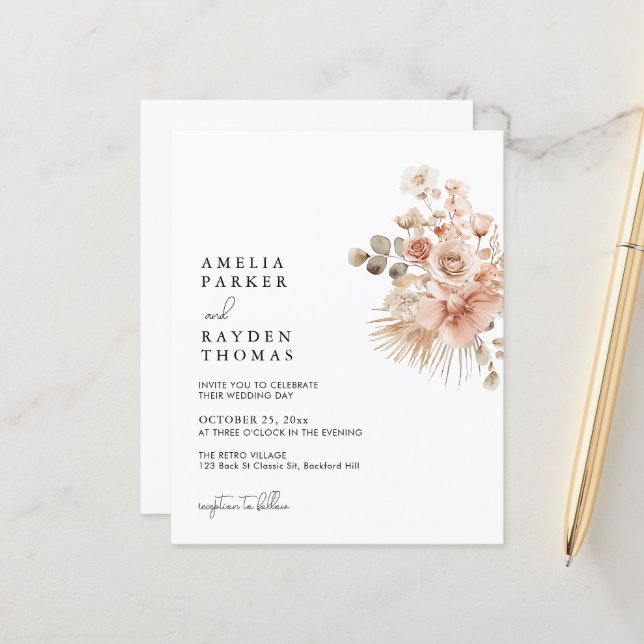 BUDGET Minimalist Bohemian Blooms Wedding (Front/Back In Situ)