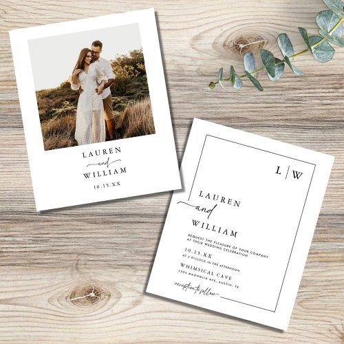 Budget Minimalist Boho Photo Wedding Flyer