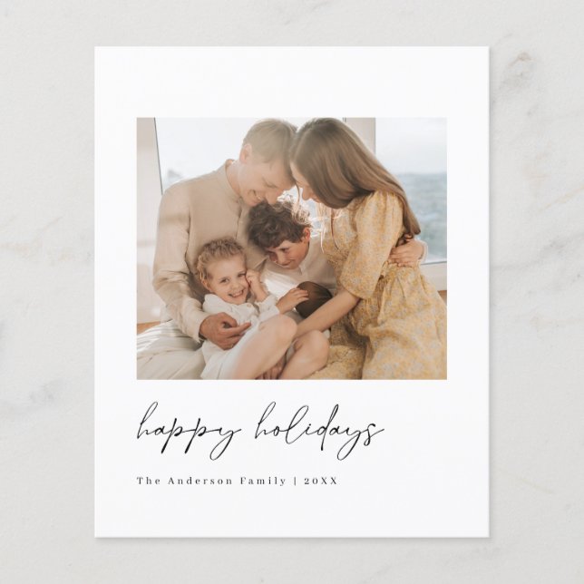 Budget Minimalist Christmas Holiday Photo Card Flyer (Front)