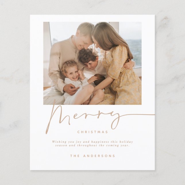 Budget Minimalist Christmas Holiday Photo Card Flyer (Front)