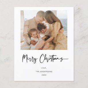 Budget Minimalist Christmas Holiday Photo Card Flyer