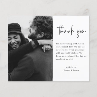 Budget Minimalist Custom Photo Wedding Thank You