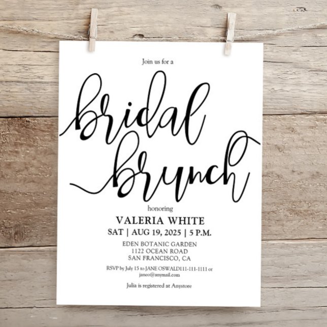 Budget Minimalist Elegant Bridal brunch Invitation (Creator Uploaded)