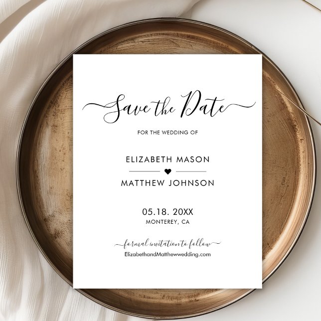 Budget Minimalist Elegant Script Save The Date  (Creator Uploaded)