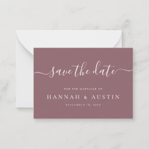 Budget Minimalist Elegant Wedding Save The Date Note Card