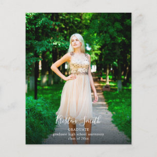 Budget Minimalist Graduate Photo Announcement Flyer