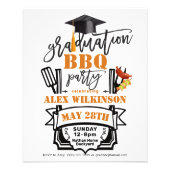 BUDGET Minimalist Graduation BBQ Party Invitation Flyer (Front)