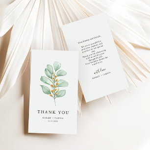 Budget Minimalist Greenery Foliage Thank You Note Card