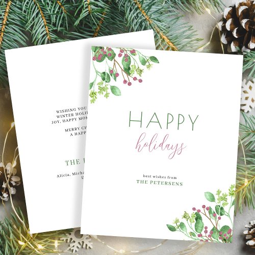 Budget minimalist happy holidays greeting card