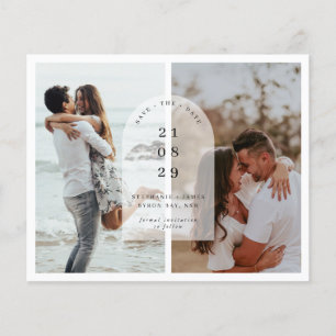 Budget Minimalist modern arch photo Save the Date  Flyer