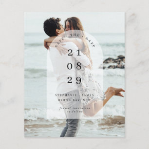 Budget Minimalist modern arch photo Save the Date  Flyer