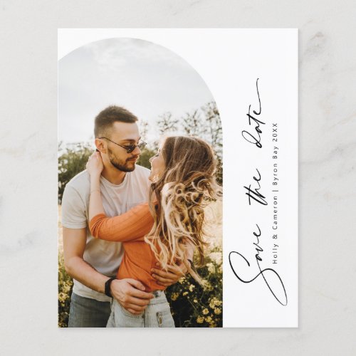 BUDGET Minimalist modern arch photo Save the Date Flyer