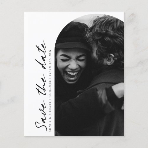 Budget Minimalist modern arch photo Save the Date Flyer