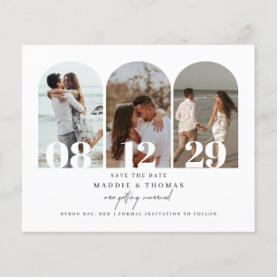 Budget Minimalist modern arch photo Save the Date Flyer