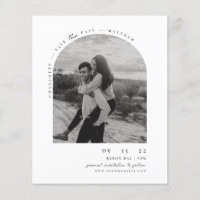 Budget Minimalist modern arch photo Save the Date