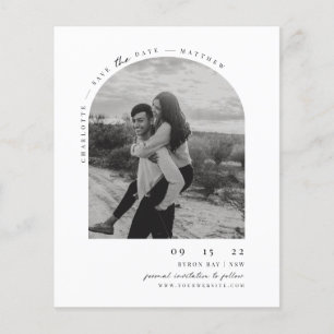 Budget Minimalist modern arch photo Save the Date Flyer