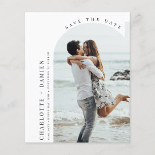 Budget Minimalist modern arch photo Save the Date  Flyer