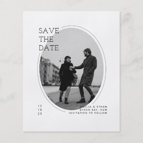 Budget minimalist modern arch photo wedding flyer